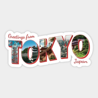 Greetings from Tokyo in Japan vintage style retro souvenir Sticker